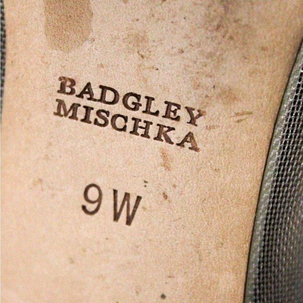 Badgley Mischka Silver Mesh Flats - Picture 2 of 7